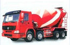 Diesel 8 x 4 Mischer-LKW 336hp Sinotruk STEYR und 8 CBM in der roten Farbe